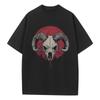 Cotton T Shirt Graphic Tees Baggy Dropped Shoulders Oversized Short Sleeve Design Clothes Ram Skull Graphic Unisex Tops