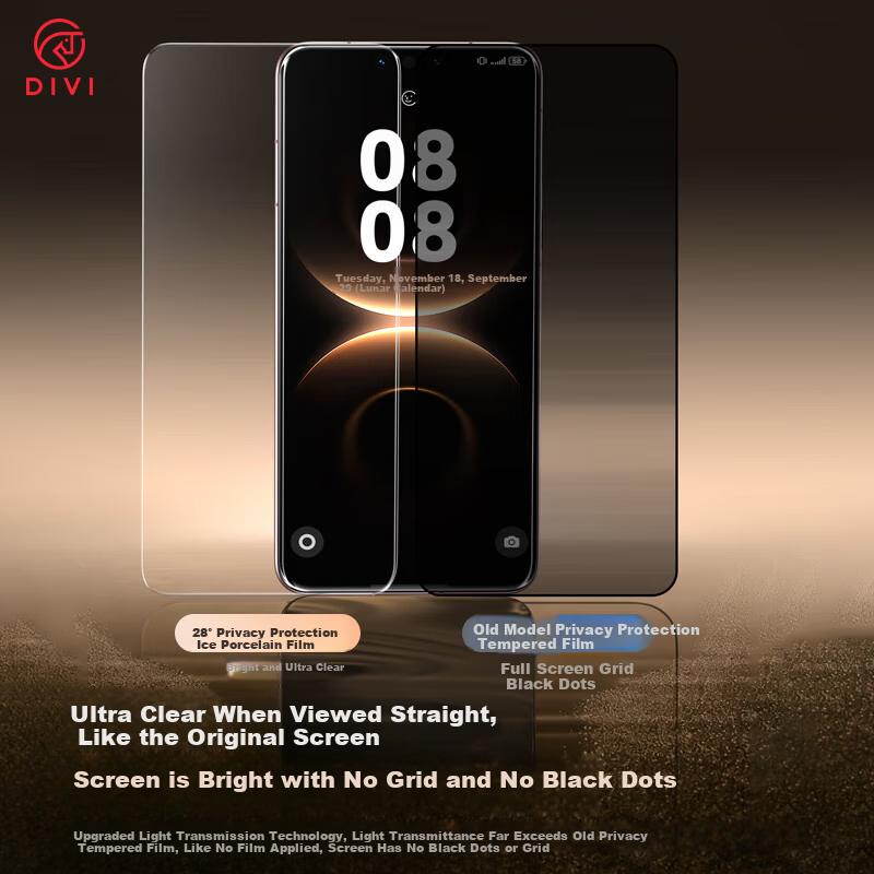 DIVI DIVI 28° True Huawei Mate80/80Pro Screen Protector Hydrogel Full Coverage Anti-Peeping Non-Tempered Anti-Scratch Anti-Drop Protective Film