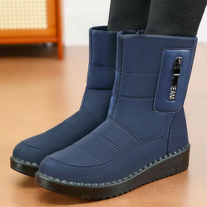 Хлопковая обувь зимняя женская хлопковая обувь для улицы теплая длинные зимние сапоги с мехом и утолщенные сапоги