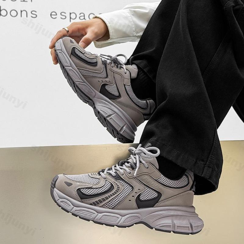 Мода 2025 Осень Новые Мужские Сетчатые Дышащие Низкие Кроссовки на Толстой Подошве Повседневная Спортивная Обувь Модный Тренд Универсальные Удобные Массивные кроссовки