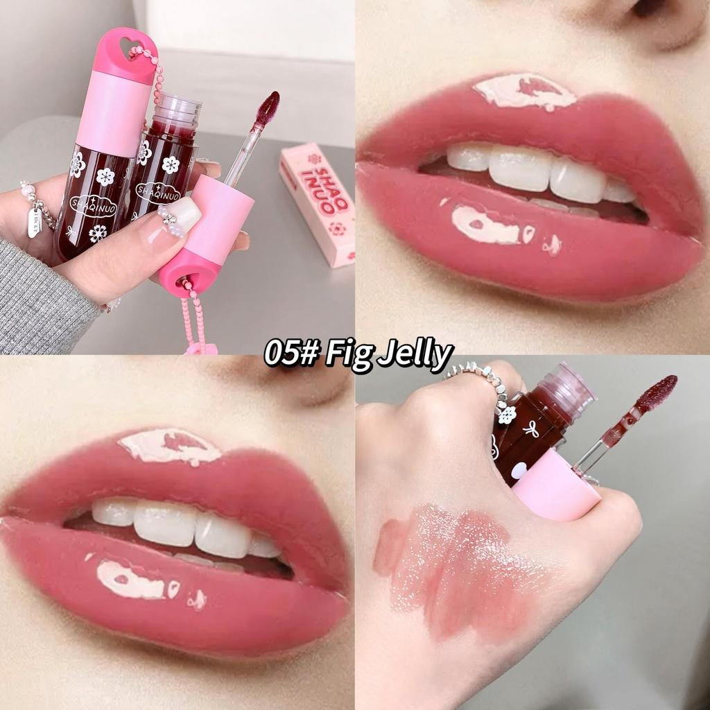 Блеск для губ на водной основе SHAQINUO Увлажняющий оттеночный бальзам для губ Стойкий макияж Подвеска Блеск для губ