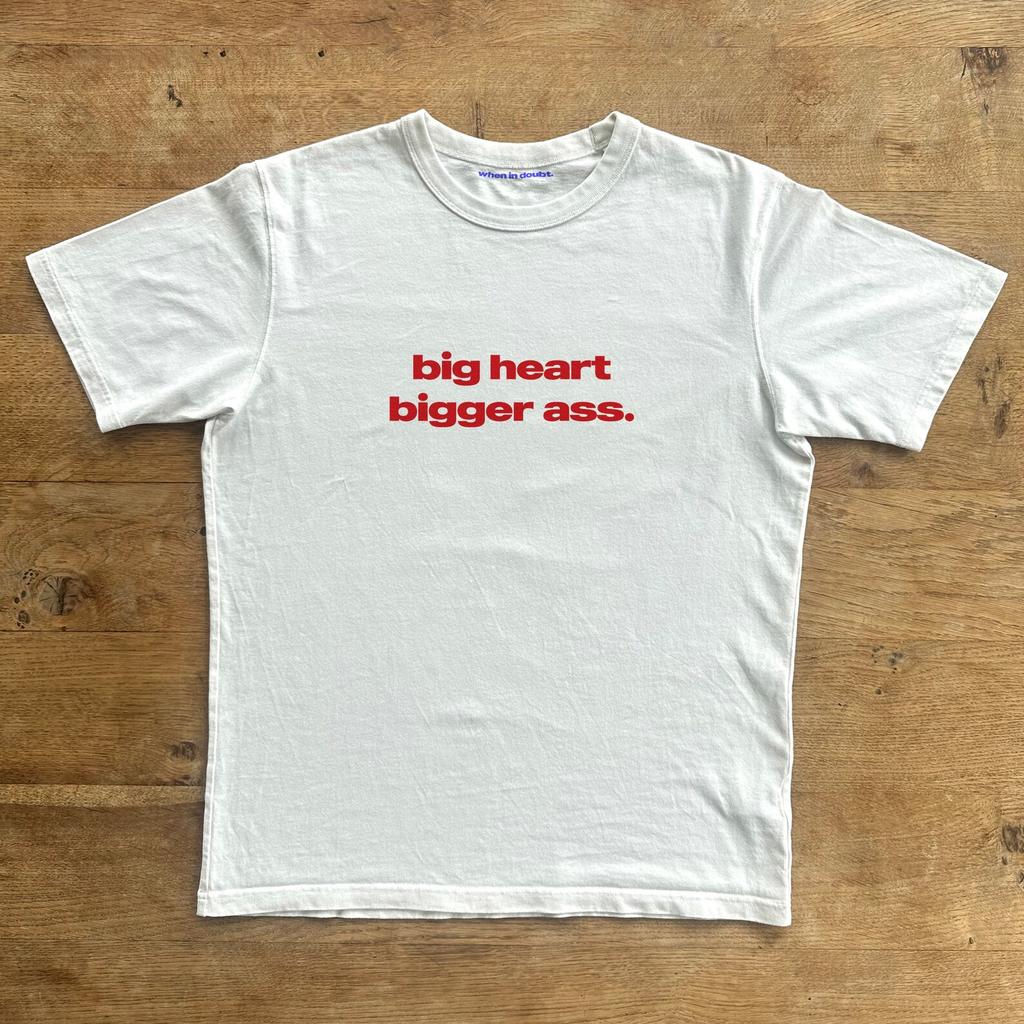 Big Heart Bigger Ass Classic Unisex Heavy Cotton T-Shirt and kids tshirt, Iconic Slogan, 90s Aesthetic Vintage Tee Trending Print.