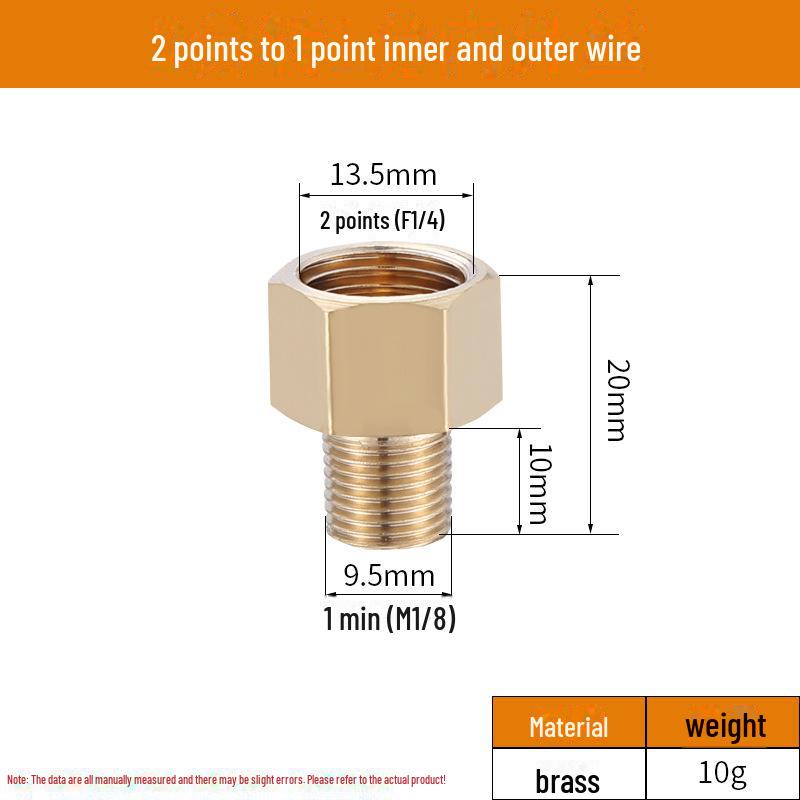 Медный переходник 2346 1/4" для внутренних/внешних соединений проводов - принадлежности для водопроводных/газопроводных труб