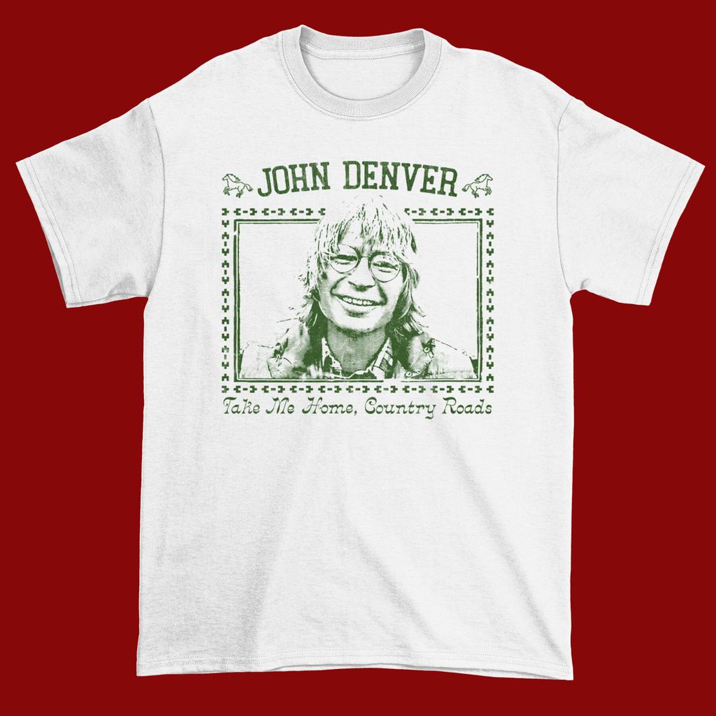 John Denver White Cotton Shirt Full Size S5xl Unisex Cs189