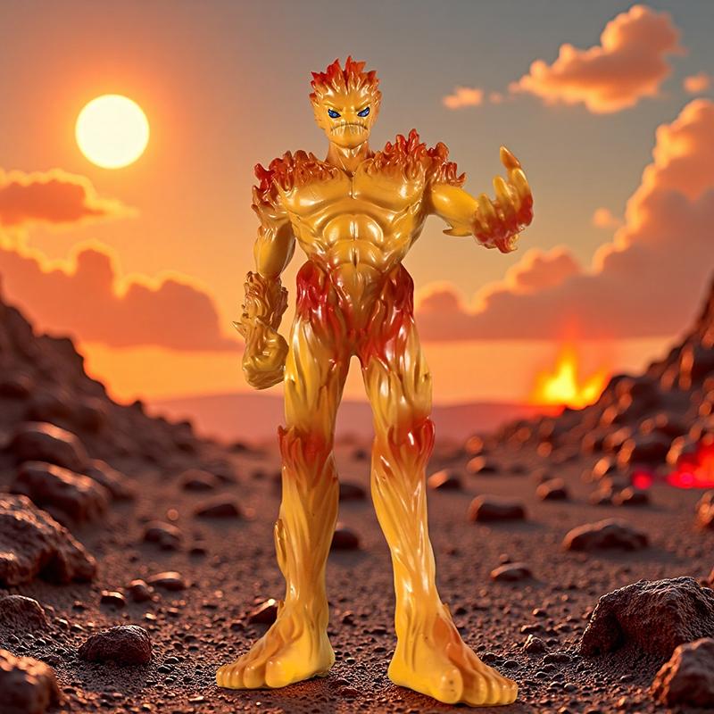 20cm Digimon Battle Flame Beast Anime Peripheral Figurines, Table Sets, Model Ornaments And Gifts, Gk Statues