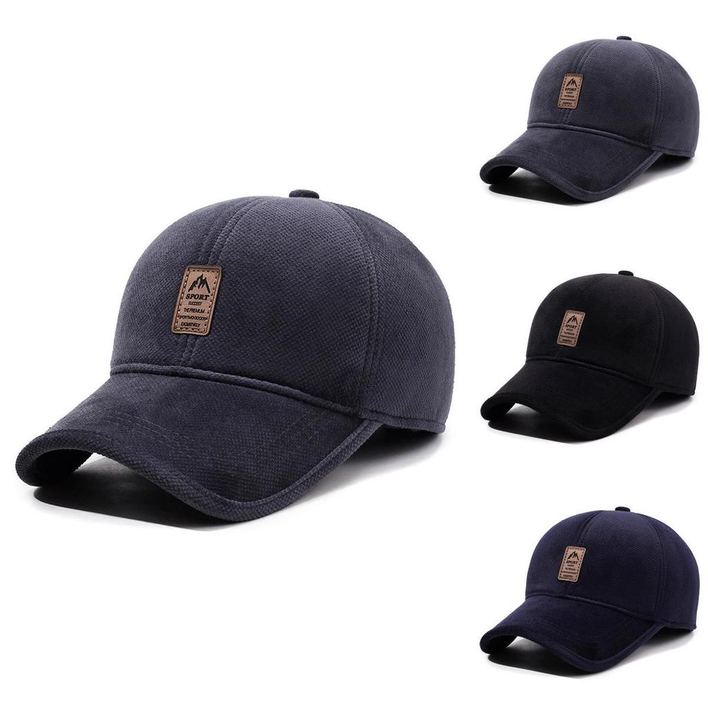 Sports Style Baseball Cap For Men With Fleece Lining Windproof Warmth For Outdoor Activities