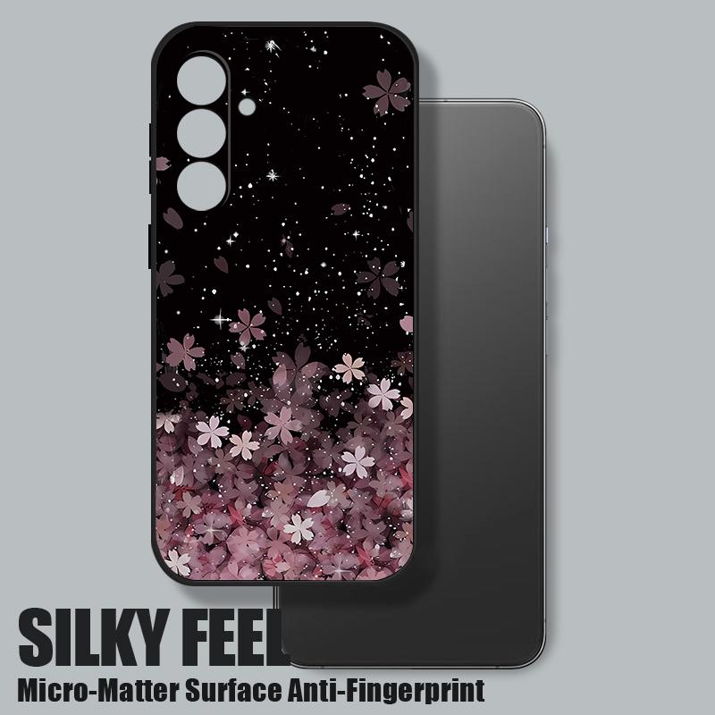 Чехол с узором вишневого цвета для Samsung Galaxy S25 S24 S22 Ultra Plus S23 S21 S20 Fe A55 A54 A52 A35 A15 5g Lanyard Tpu Soft Slim Case Cover