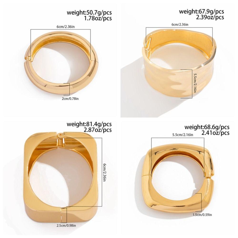 Модные металлические браслеты простые квадратные ручные цепочки золотые геометрические браслеты-манжеты весна