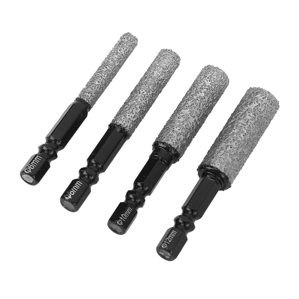 Набор алмазных сверл 4 шт. Универсальная пила для отверстий с шестигранным хвостовиком 6 8 10 12 мм для фарфора, керамики, стекла