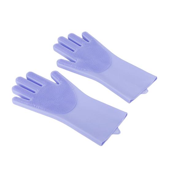 1 Pair Dishwashing Gloves Reusable Anti-slip Pattern Comfortable Cleaning Protective Gloves Household Kitchen Tools