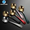 HANYANG Small Round Spoon 304 Stainless Steel Spoon Soup Spoon Dessert Spoon Coffee Spoon Baking Paint