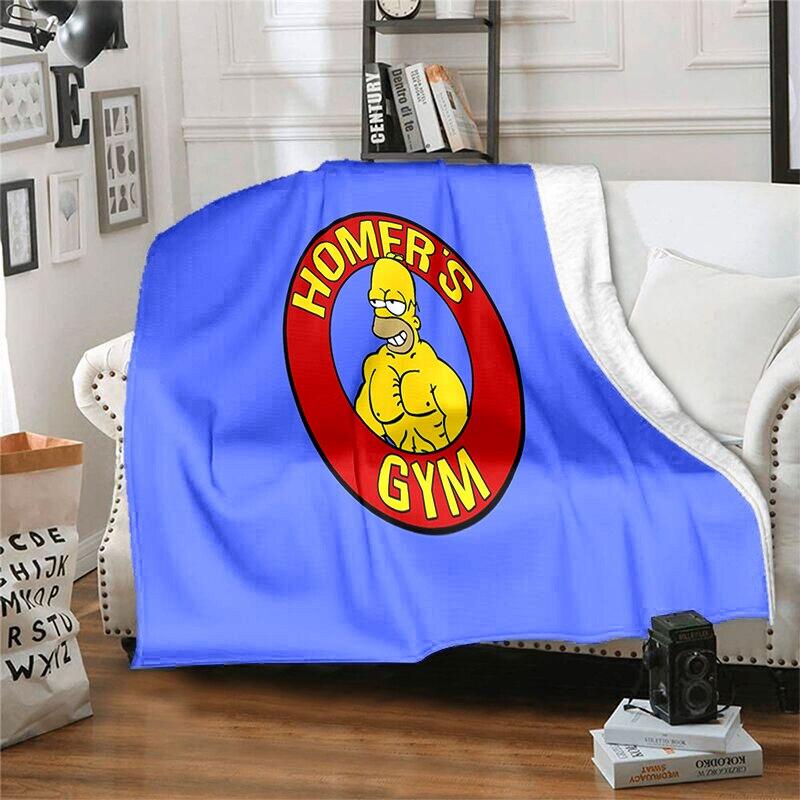 S-Симпсон Мягкий Плюшевый Диван-кровать Покрывало Мультяшное Современное Фланелевое Покрытие Одеяла Печатное Покрывало на Одеяло Подарок Пледы для Пикника