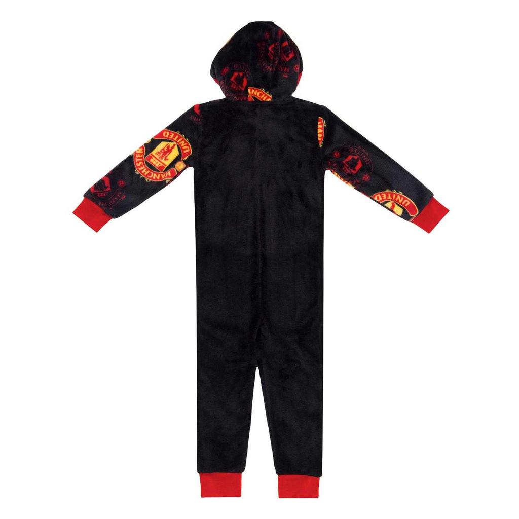 Manchester United FC Childrens/Kids Crest Fleece All-In-One Nightwear