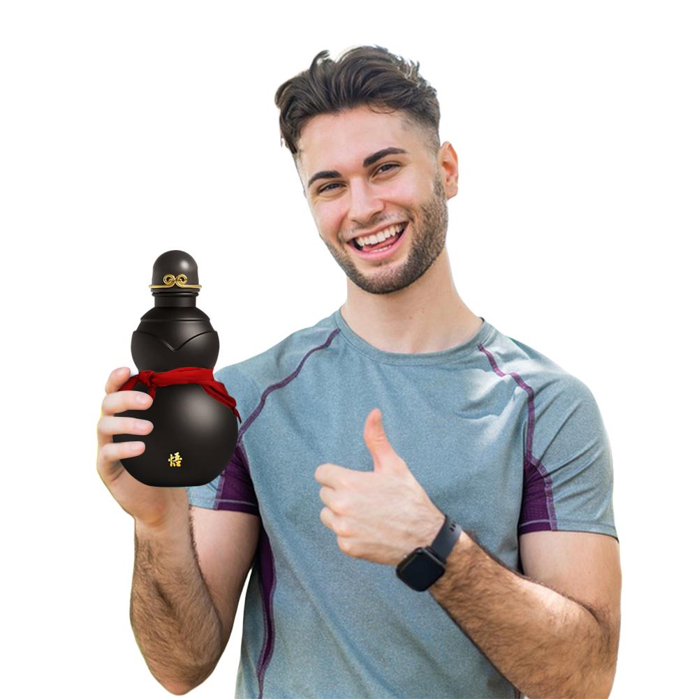 900ml Gourd Water Bottle Handheld Chinese Retro Drinking Gourd Cup Unique Leakproof Travel Water Kettle for Wu Kong Game Fan