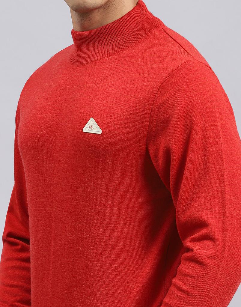 Monte Carlo Red Papper Mix Solid T Neck Sweater