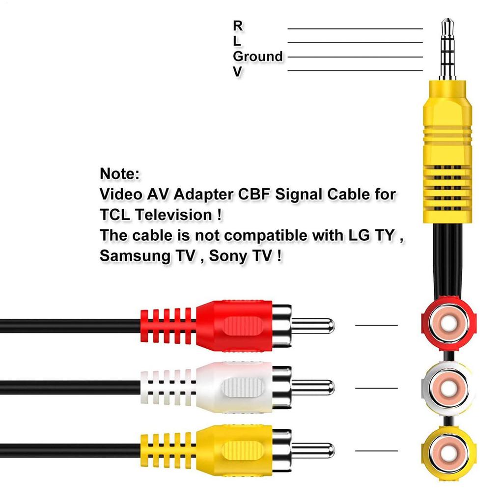 AV Adapter Cables 3.5mm Jack Plug RCA Cable 3.5 Aux Male To 3 RCA Female Adapter Connector Replacement Adapter for Audio Video