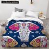 Bohemian Elephant Bedding Sets Queen King Size Colorful 2/3Pcs Duvet Cover Boho Psychedelic Indian Mandala Polyester Quilt Cover