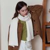 Wool Solid Color Knitted Scarf for Men and Women In Winter British Retro Warm Thickened College Style Couple Wool Scarf