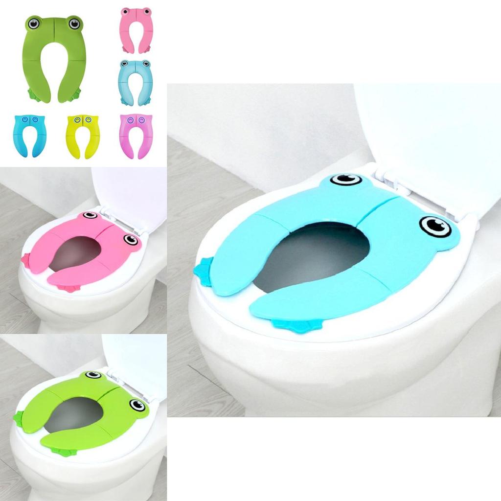 Настраиваемая Складная Портативная Подушка для Сиденья Унитаза 'Сова' для Детей Доступна в Зеленом Лягушонке, Розовом Лягушонке и Синем Лягушонке