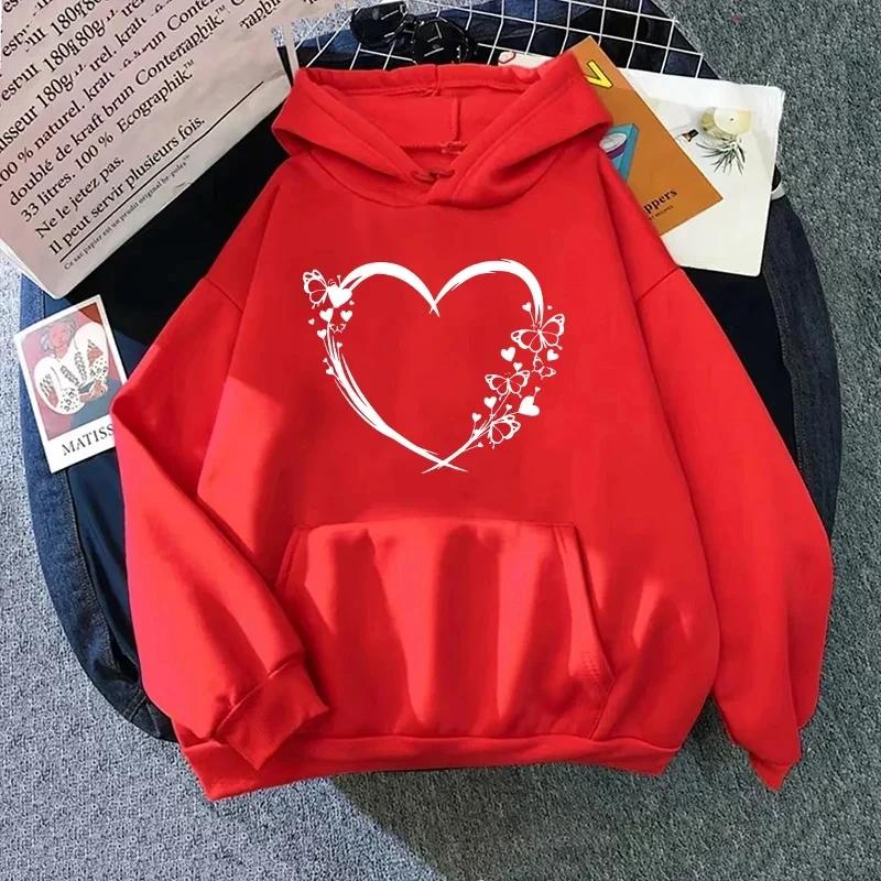 Толстовка с принтом бабочек для женщины Высококачественная толстовка Пуловер с длинным рукавом Всесезонная Женская Повседневная Спортивная Свободного кроя