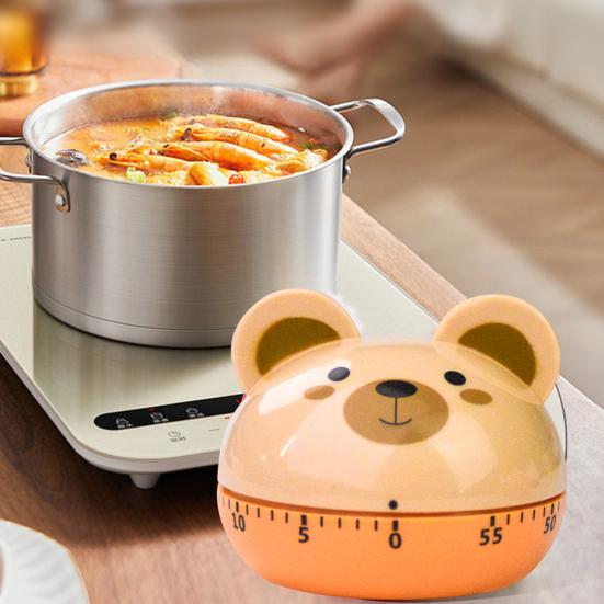 Механический кухонный таймер, регулируемый 0-60 минут, мультяшное животное, заводной, ручной обратный отсчет, громкий звуковой сигнал, не требует батареек, цветной таймер