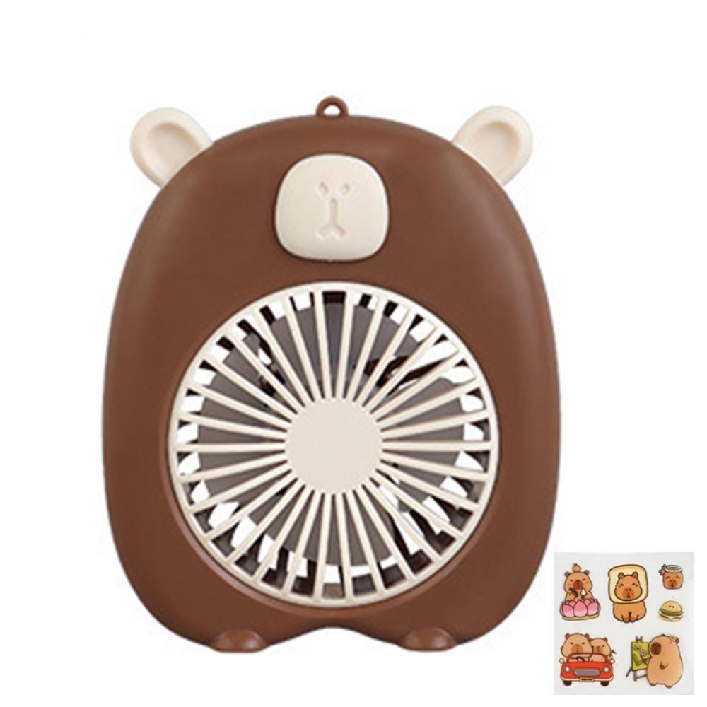Portable Cute Capybara Fan Solid Color Cartoon Handheld Fan Gifts USB Mini Fan  Camping