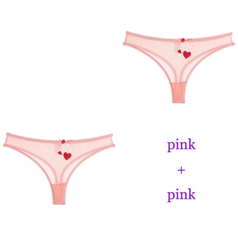 CINOON 2 шт./лот женское сексуальное кружевное белье искушение трусики с низкой талией сердце Ins вышивка прозрачные стринги бесшовное сладкое нижнее белье