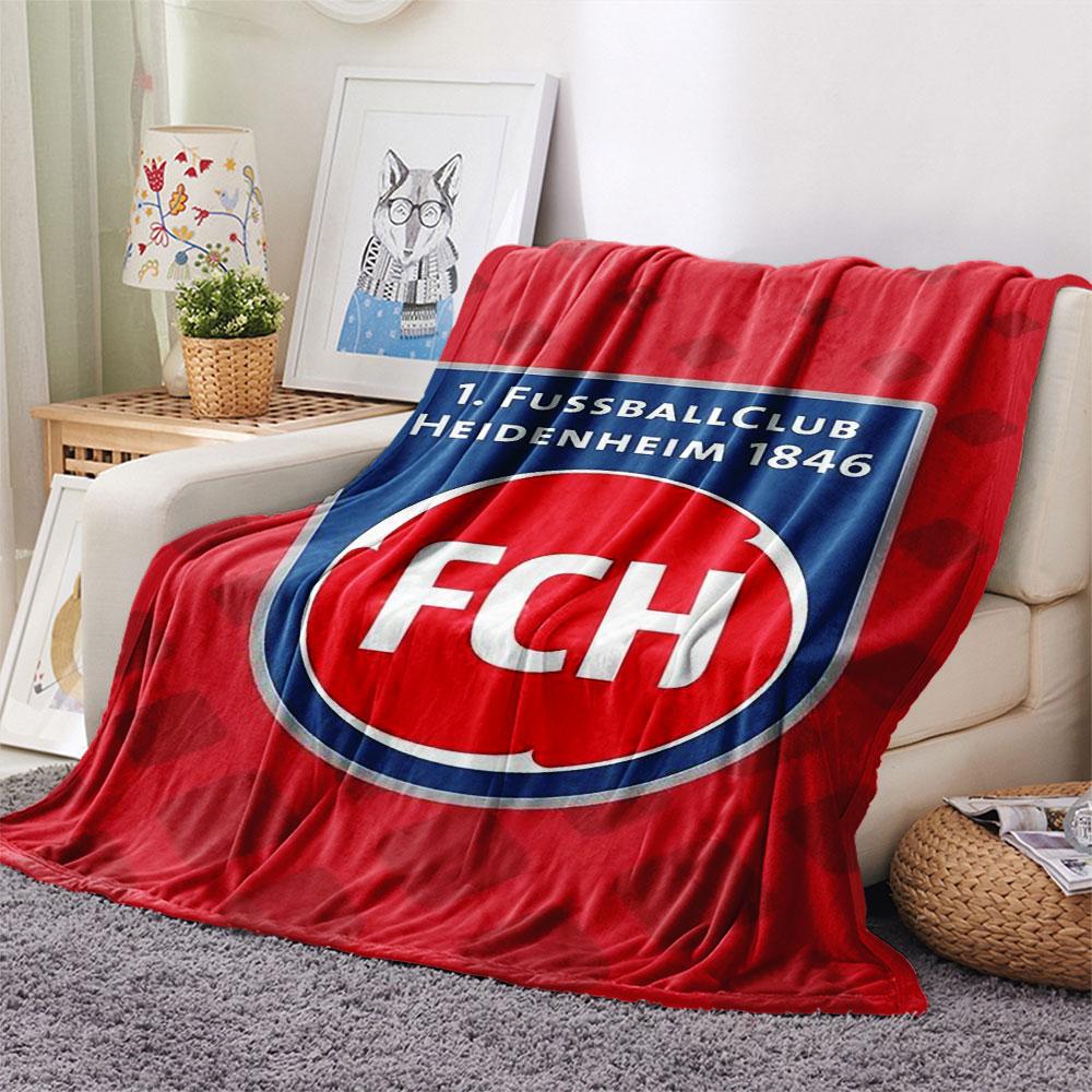 1PC 1. FC Heidenheim Patterned Flannel Blanket Suitable For All Seasons for Home Decor Warmth and Comfort Gifts Holiday Present