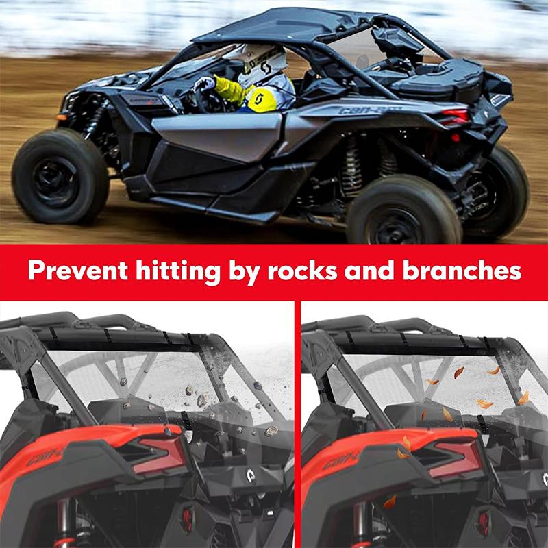 For Can-am Maverick X3 Max Turbo R RR 4x4 XMR XDS XRC XRS X DS RS 715006387 Clear Rear Windshield Net UTV Window 2017-2024