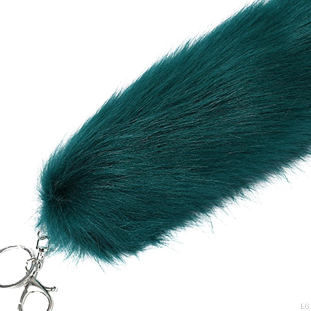 Plush Tail Keychain Bag Pendant Artificial Fur Furry Metal Keyring Car Key Chain for Wallet