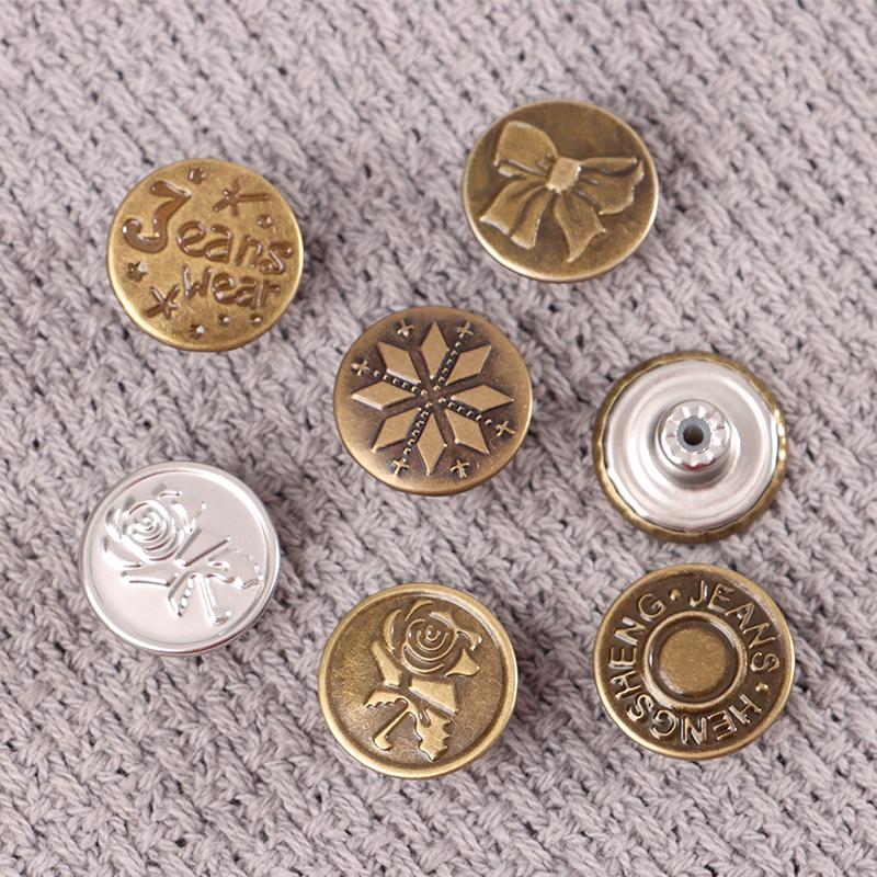 17Mm Jeans Snap Fastener Sewing-Free Button With Screw Pants Change Waist Size