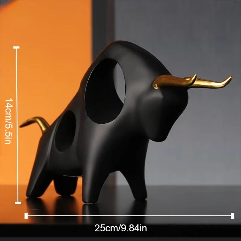 Home Decor Cattle Statue Ox Home Decor Living Room Bull Sculpture Wine TV Cabinet Ornament Crafts Abstract Animal Figurine
