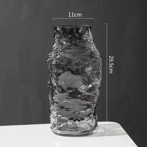 Стеклянная ваза Неправильные линии складок Цветочные композиции Аксессуары Гидропоника Террариум Украшения для дома Аксессуары