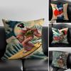 Japanese Ocean Day Pillow Case Anti-dustmite Invisible Zipper Sofa Bed