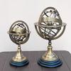 Set of 2 Brass Armillary Sphere Globe Elegant Table and Desk Nautical Decor On Wooden Base Maritime Nautical Gift Home Decor Gift