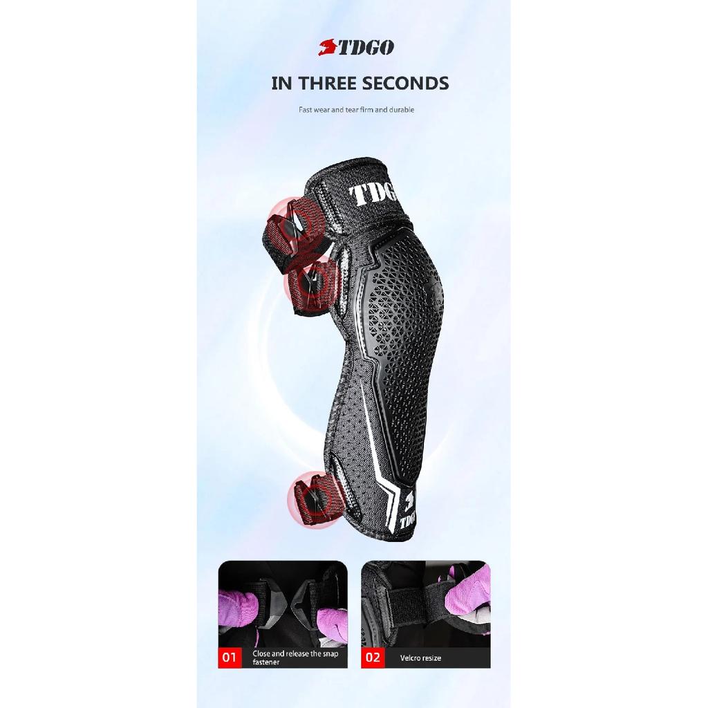 Breathable Mesh Motorcycle Knee Pads for Summer Riding - Adjustable Protective Guards with Shockproof Design, Lightweight & Vent