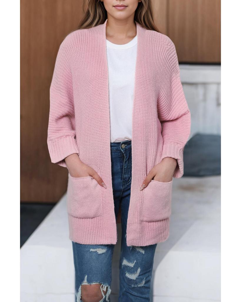 Azura Exchange Кардиган-свитер свободного кроя с отворотами на рукавах