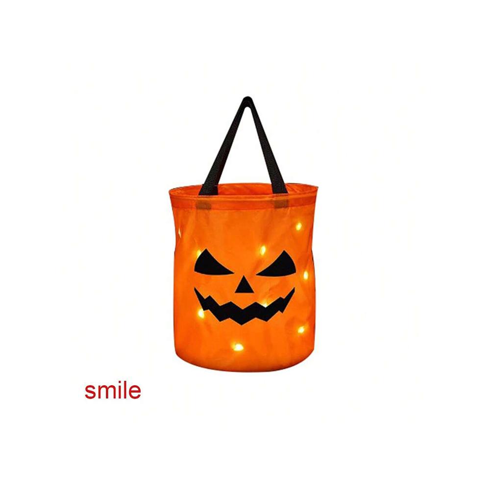 Светодиодный свет Хэллоуин Кошелек или жизнь ведро тыква конфеты сумки складная корзина на Хэллоуин для вечеринки в честь Дня благодарения подарочная корзина