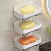 Yousheng 1/3Pcs Wall Mounted Soap Dish with Drain Tray Strong Load-bearing Easy To Install Multipurpose Soap Razor Holder Bathroom Organizer