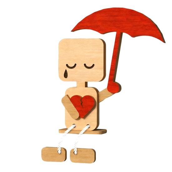 Valentine's Day Wooden Man Ornament Handmade Farmhouse Rustic Couple Robot Figurine Table Sign Home Office Desktop Decoration