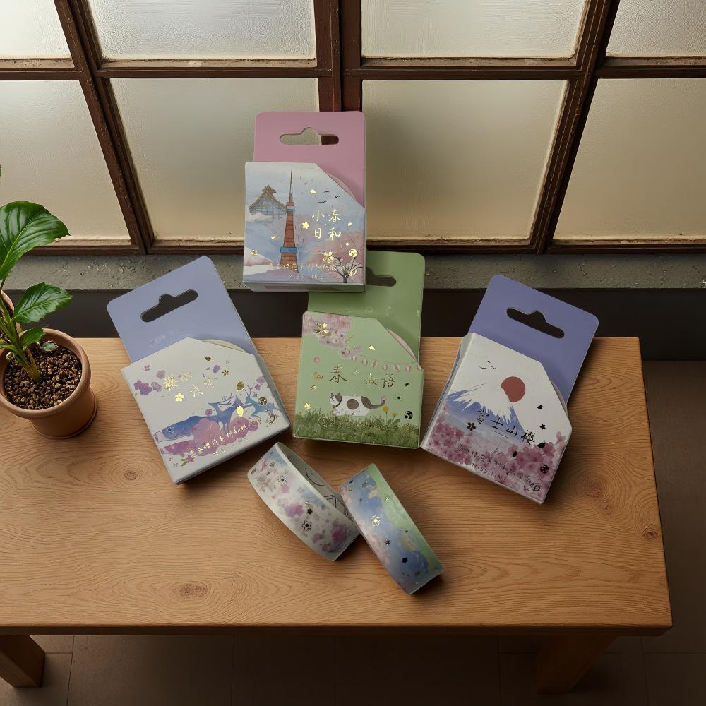 Васи-лента Shiguang Sakura Story - Свежий японский цветочный дизайн для журналов и DIY-коллажей