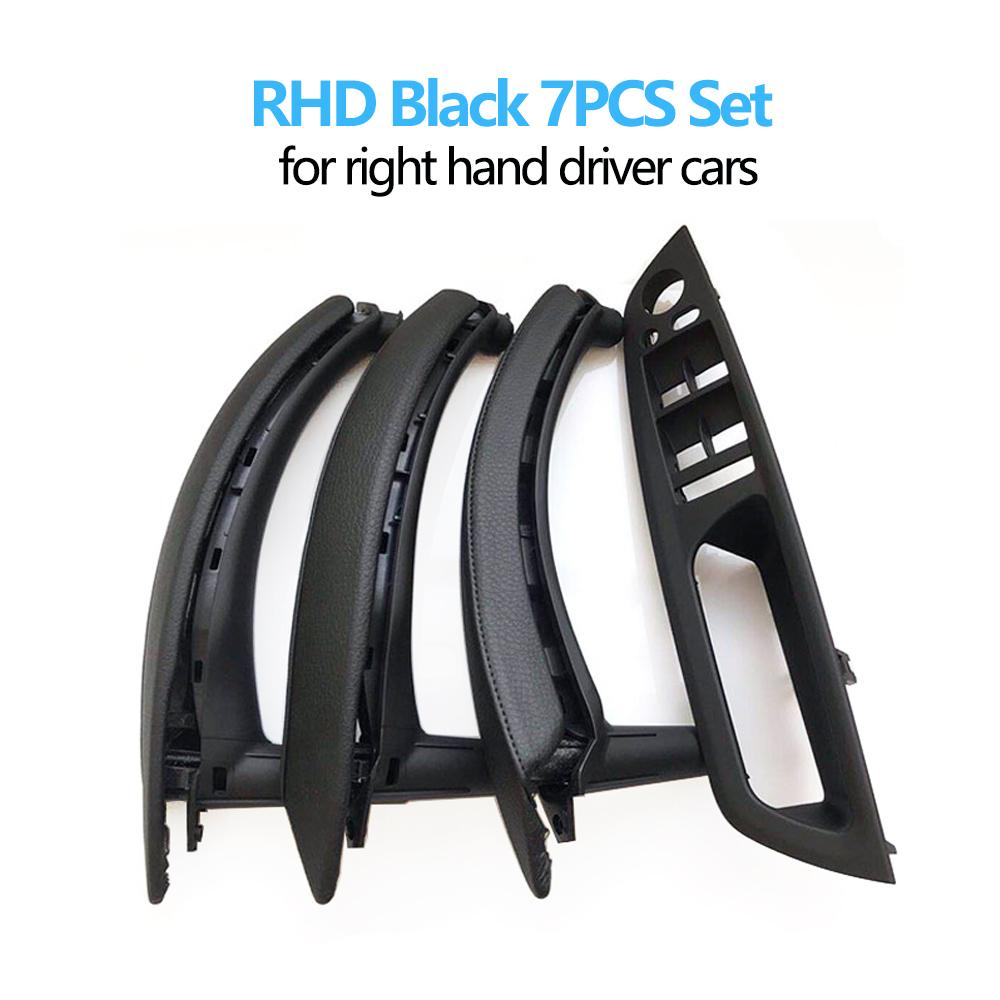 Набор из 7 шт., левая и правая внутренняя дверь, окно, панель переключателя с кожаным чехлом для BMW X5 X6 E70 E71