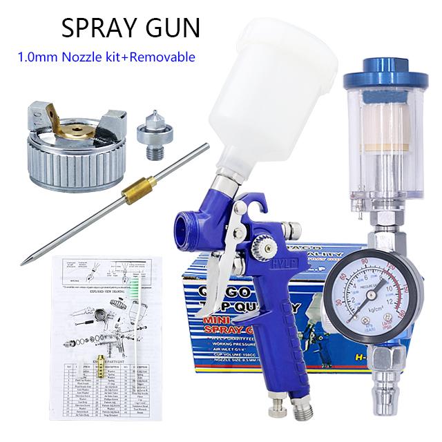 HVLP краскопульт 0,8 мм/1,0 мм сопло H-2000 профессиональный мини краскопульт аэрограф для покраски автомобиля аэрограф пневматический пистолет
