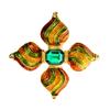 New Arrivalgreen Color Rhinestone Cross Brooches For Women Enamel Fashion Pin Baroque Style Jewelry High Quality