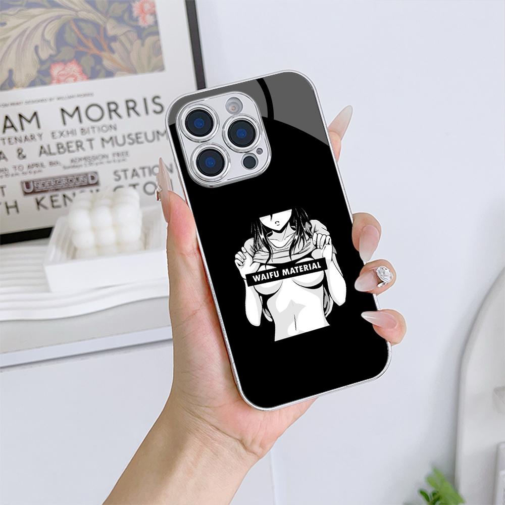 Чехол для телефона N172 Hentai Harajuku Anime Girl для iPhone 16 15 Pro Max Samsung S24 S23 A54 A35 Xiaomi Redmi Note 13 Pro с покрытием из закаленного стекла