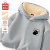 MINISO Men's Fleece Lined Hooded Sweatshirt with Cat Spirit Badge