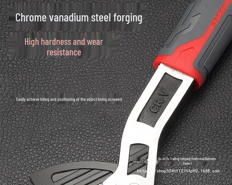 10-дюймовый регулируемый гаечный ключ из хромованадиевой стали с быстрым самозажимным механизмом - Многофункциональный, промышленного класса, высокой твердости.
