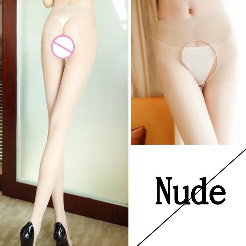 Женские сексуальные капроновые колготки с открытой промежностью