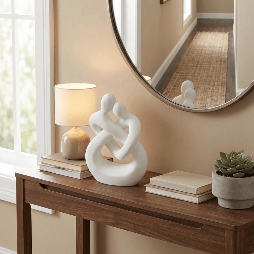 Abstract Design 3D Printed Figure Romantic Couple Embracing Sculpture Home Decoration