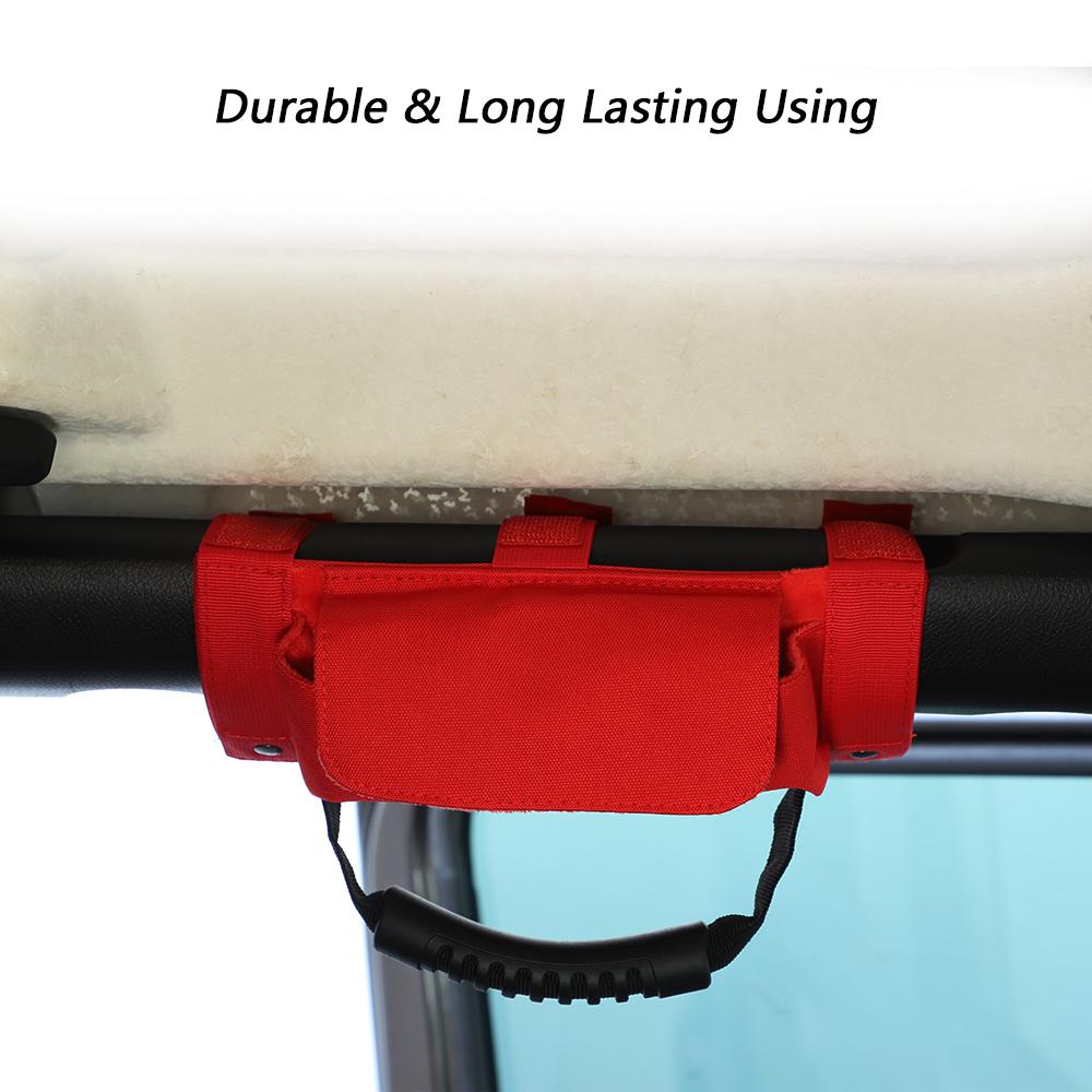 Roll Bar Grab Handle Storage Bag for Jeep Wrangler CJ YJ TJ JK JL & Gladiator JT Car Accessories, 1Pcs 